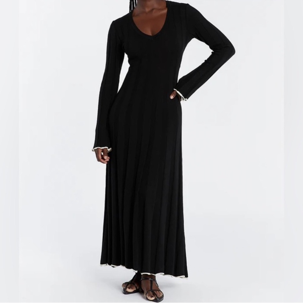 DISSH Elegant Black Long Sleeve Dress